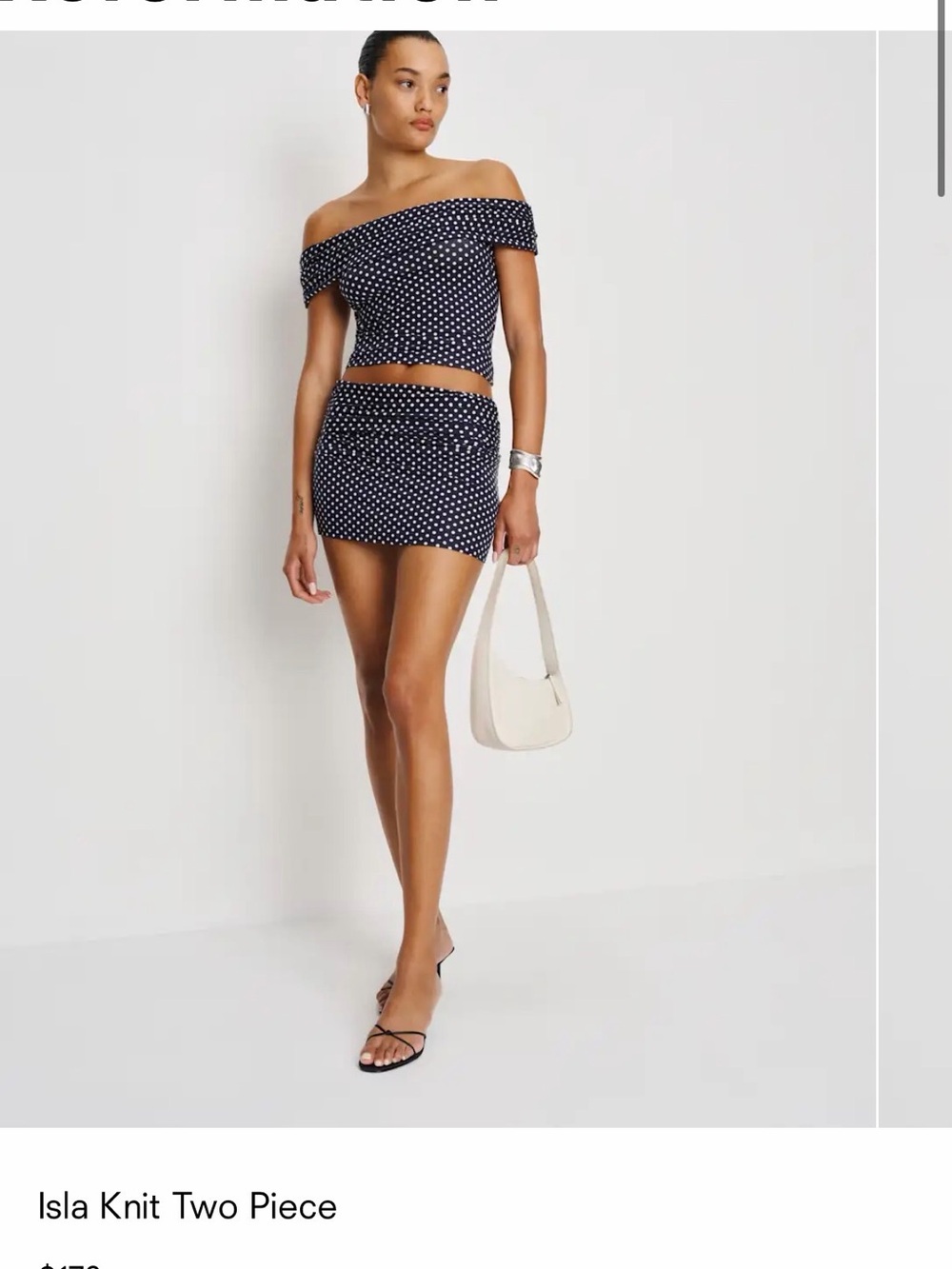 NWT Reformation Isla Knit Polka Dot Two Piece - Navy/White